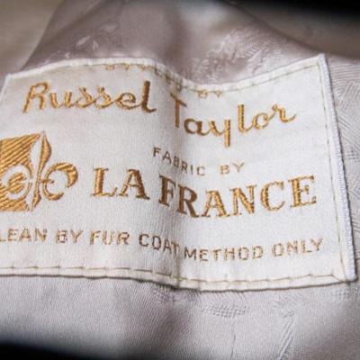 Vintage 60s La France Russel Taylor Brown and Tan Faux Fur Coat Large