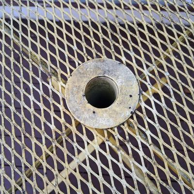 Vintage Parakeet Yellow Metal Mesh Patio Set (P-SD)