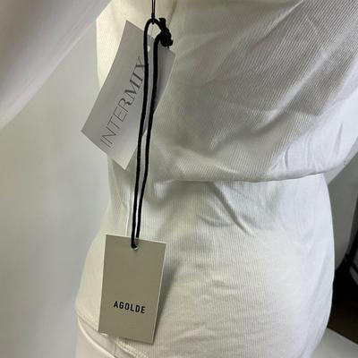 308 AGOLDE White Ribbed Body Suit Size LG