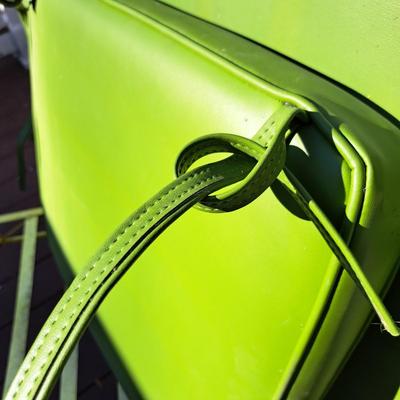 Vintage Parakeet Yellow Metal Chaise (P-SD)