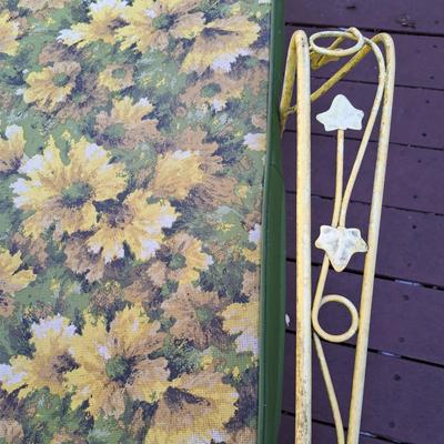 Vintage Parakeet Yellow Metal Chaise (P-SD)