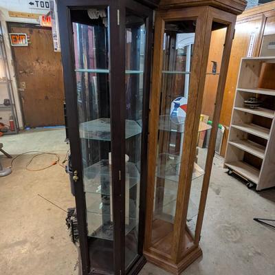 Pair Of Display Cabinets Approx 70" Tall