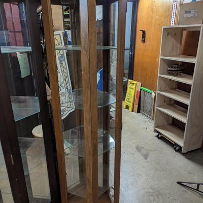 Pair Of Display Cabinets Approx 70" Tall
