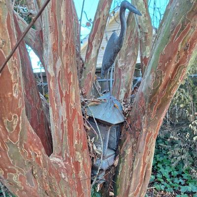 Wrought Iron Garden Crane Decor
