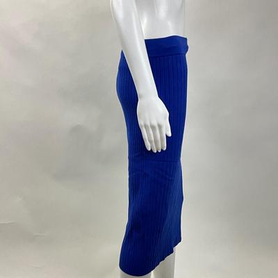 311 New CUSHNIE ET OCHS Blue 2pc. Ribbed Long Skirt & Bra Top