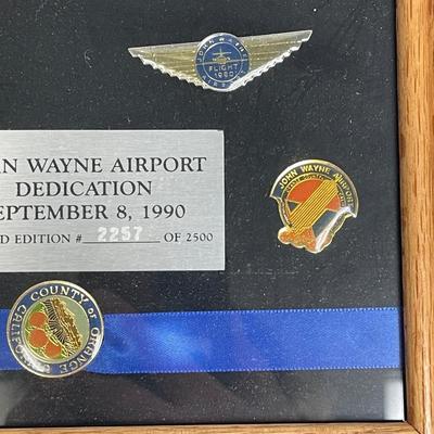 John Wayne Airport Dedication Plaque and Pins