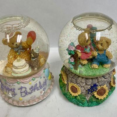 LOT OF (6) Snow Globes Collectibles - Disney, Bears, Birthday, etc