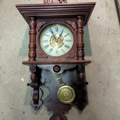 Carved Wood Horse Wall Clock