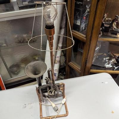 Steampunk Trumpet Lamp