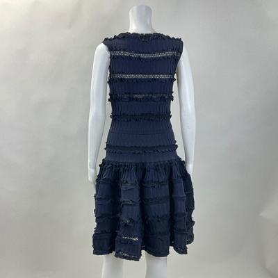 318 ALAÏA PARIS Navy Blue Ruched Sleeveless Dress Size 40
