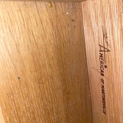 Small wood end table with lamp
