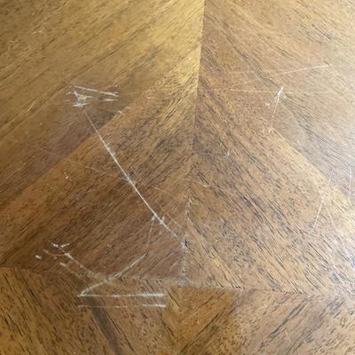 Small wood end table with lamp
