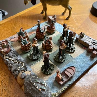 Plastic moose with fishing theme game