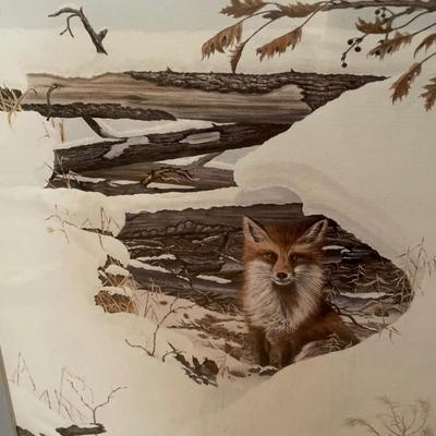 Harlan Zieska Fox print & garbage can