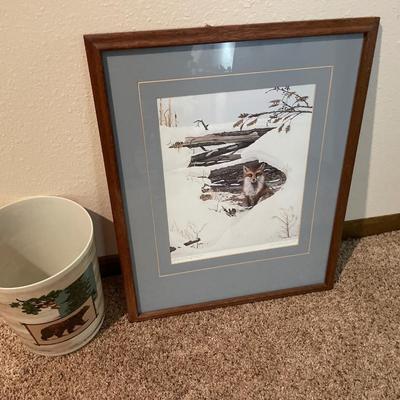 Harlan Zieska Fox print & garbage can