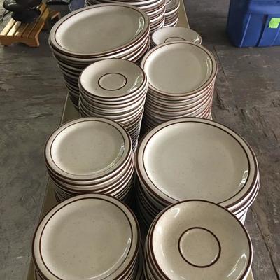 REGO Restaurant stoneware dishes, huge lot platters, plates. 