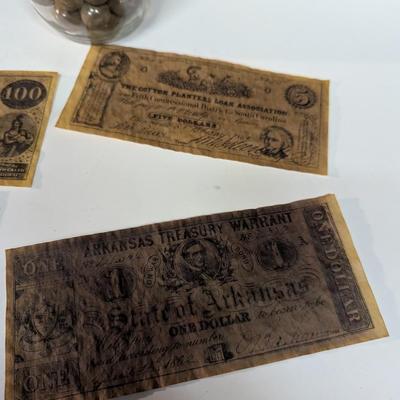 Reproduction Confederate Currency & Vintage Bullets