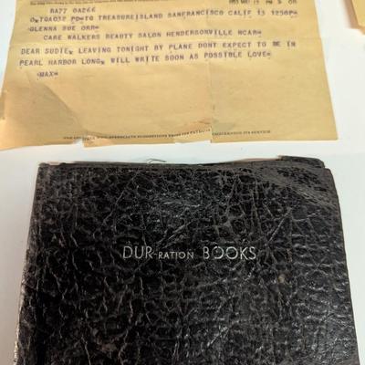 Antique Telegram Ration Book & More