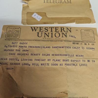 Antique Telegram Ration Book & More