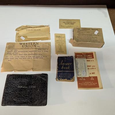 Antique Telegram Ration Book & More