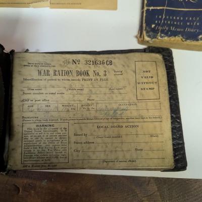 Antique Telegram Ration Book & More