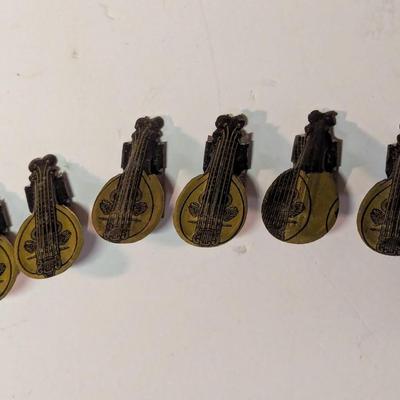 Decorated Mandolin Tin Litho Clickers Set 1