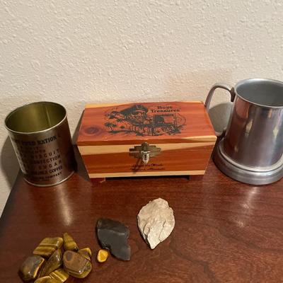 Boys treasures, arrowheads and rocks