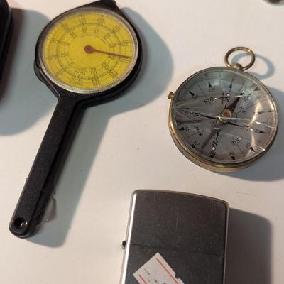 Vintage Altimeter Airguide Zippo Lighter Double Redout Plan Measuring Wheel Scale