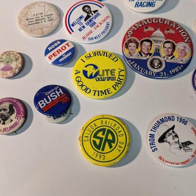 Vintage Political & Advertising Pins Joe Biden George Bush Ollie North
