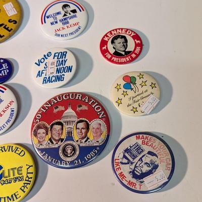 Vintage Political & Advertising Pins Joe Biden George Bush Ollie North