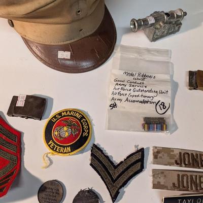 Vintage Military Memorabilia Challenge Coins WWII Ribbons