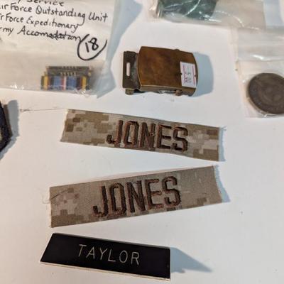 Vintage Military Memorabilia Challenge Coins WWII Ribbons