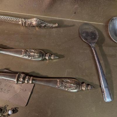 Vintage Brass Thailand 3 Piece Set Hull Stainless
