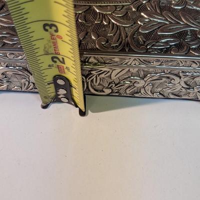 Vintage Godinger Silver Plated Lined Mirror Jewelry Box