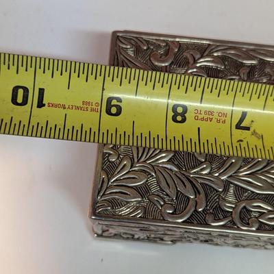 Vintage Godinger Silver Plated Lined Mirror Jewelry Box