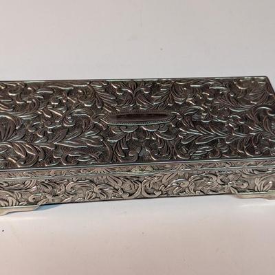 Vintage Godinger Silver Plated Lined Mirror Jewelry Box