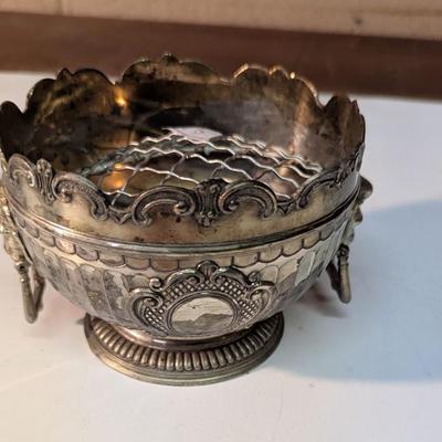 Vintage 1950's Corbell & Co. English Georgian Style Silver Plate Monteith Bowl