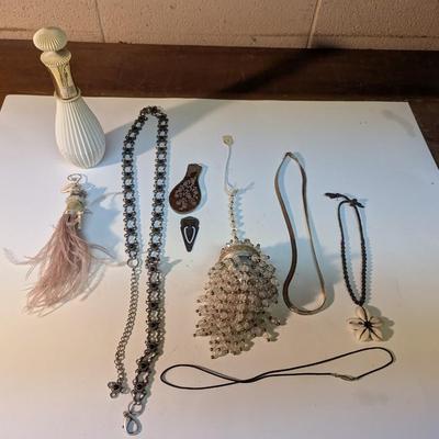 Vintage Costume Jewelry & Perfume Bottle