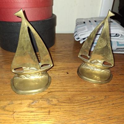 Brass Sailboat bookends