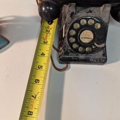 Vintage Miniature Irons & Telephone