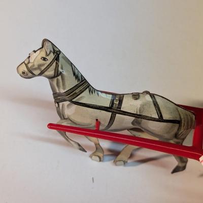 Metal Horse With Plastic Wagon