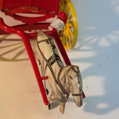 Metal Horse With Plastic Wagon