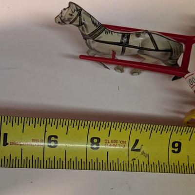 Metal Horse With Plastic Wagon