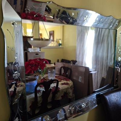 Large Glass Etched Mirror