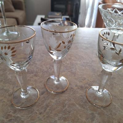3 Gold Rimmed Cordials
