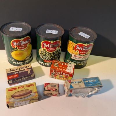 Vintage Miniature Sample Boxes Del Monte Sample Cans