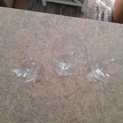 3 large red wine glasses