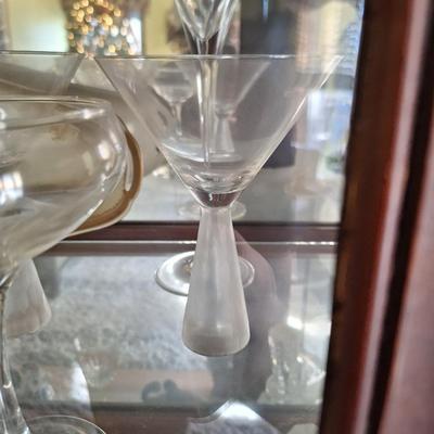 4 Frosted Base Martini Glass