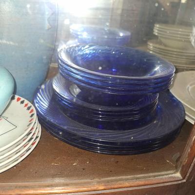 12pc Blue Dish Set
