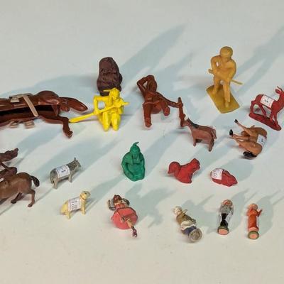 Vintage Plastic Wooden Animals & Figures